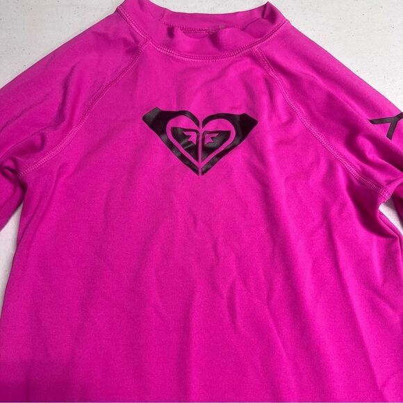 Roxy Kids Pink Swim Rashguard Shirt size small hot pink - Picture 7 of 7